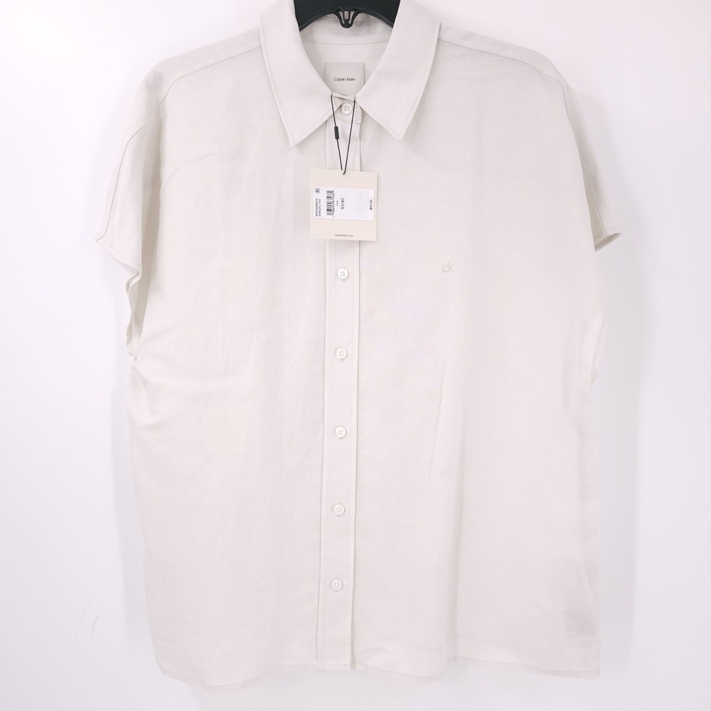 Calvin Klein Button Up Collared Short Sleeve Shir… - image 2